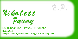 nikolett pavay business card