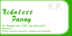nikolett pavay business card